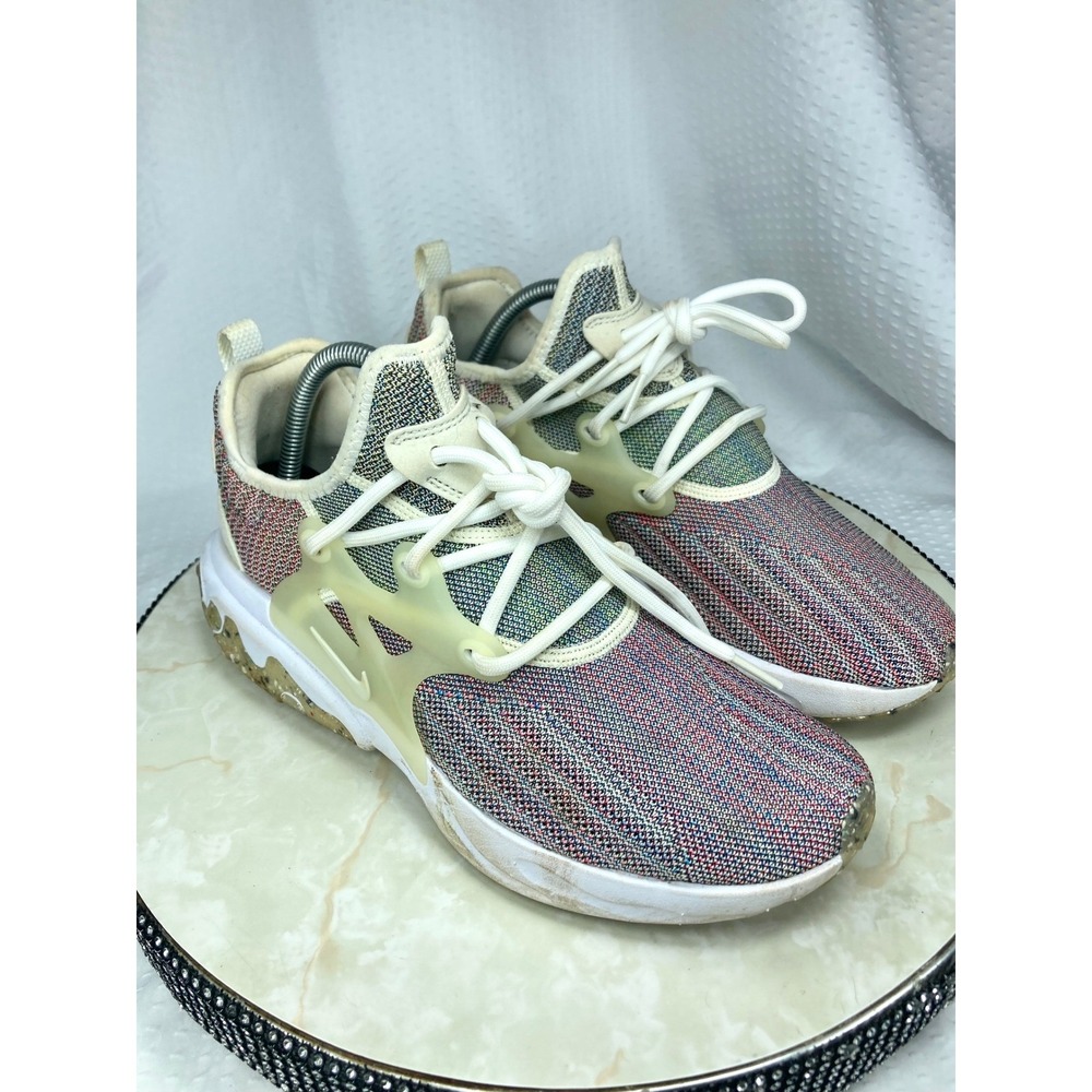 Nike React Presto Flyknit Athletic Shoes Mens 8.5 Multi Color Running Sneakers